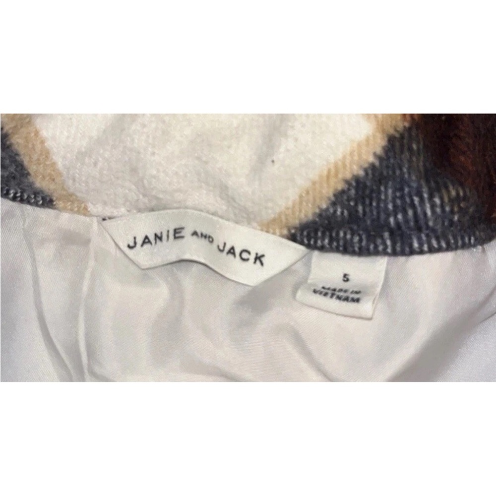 Janie and Jack Girls Equestrian Plaid Brown Blue Skirt Size 5T Adjustable Waist - Picture 4 of 7